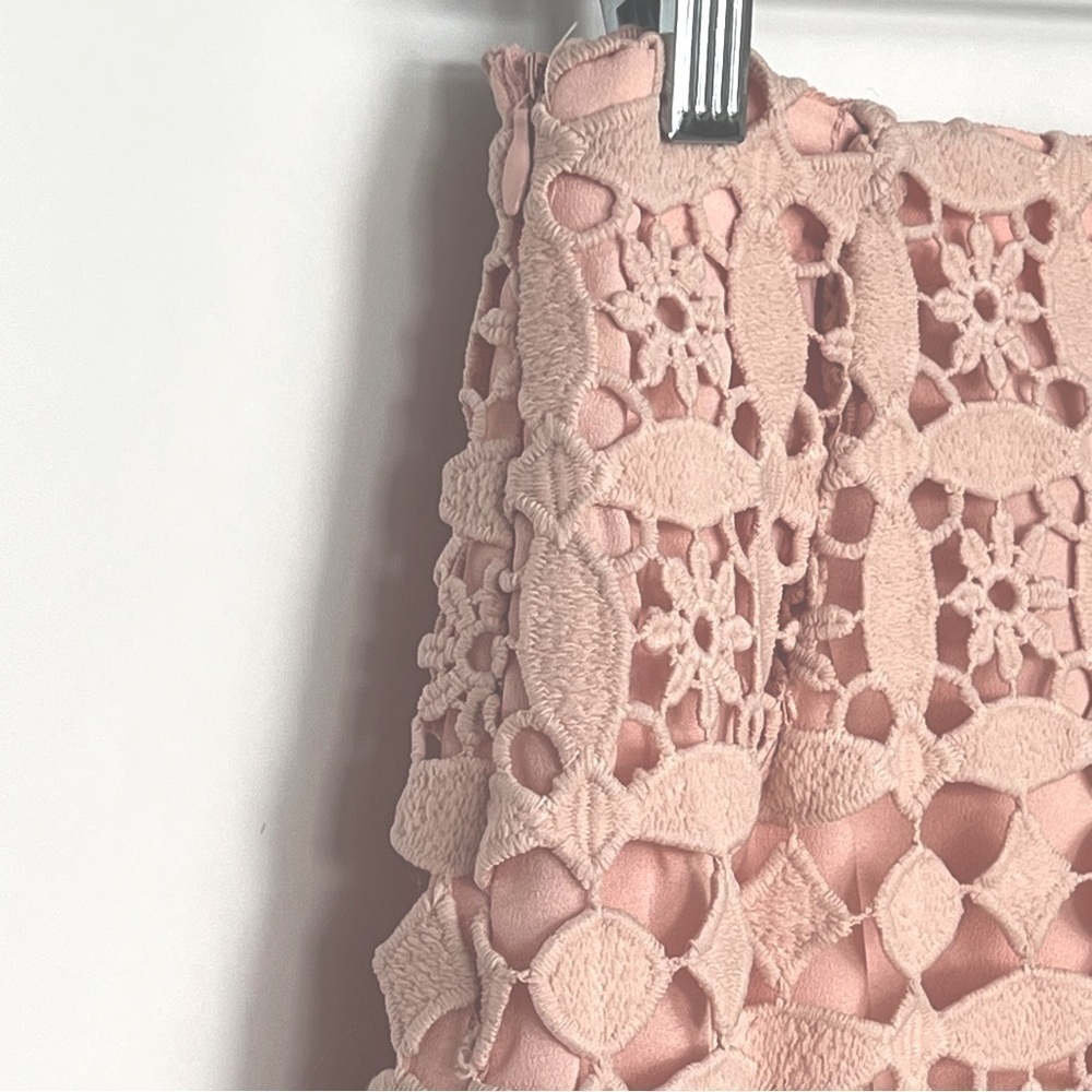 Sandro Lonely Guipure Lace Mini Skirt Pastel Pink sz 1 US SMALL - Picture 7 of 12